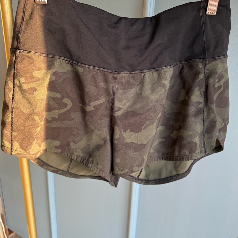 lululemon athletica Olive Camo Athletic Shorts
